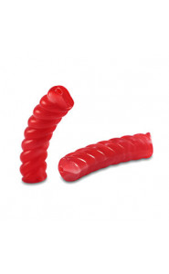 Acrylic Tube Twisted bead 33x8mm Transparent red